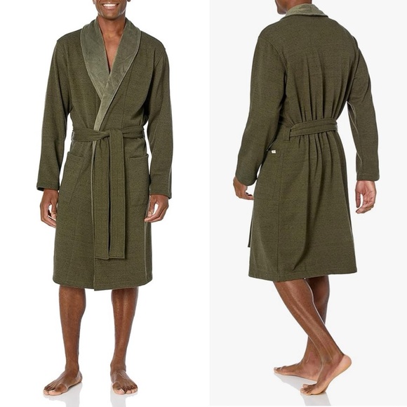 UGG Men's Robinson Two-Tone Robe in Volcano Heather Size M/L - Picture 3 of 12